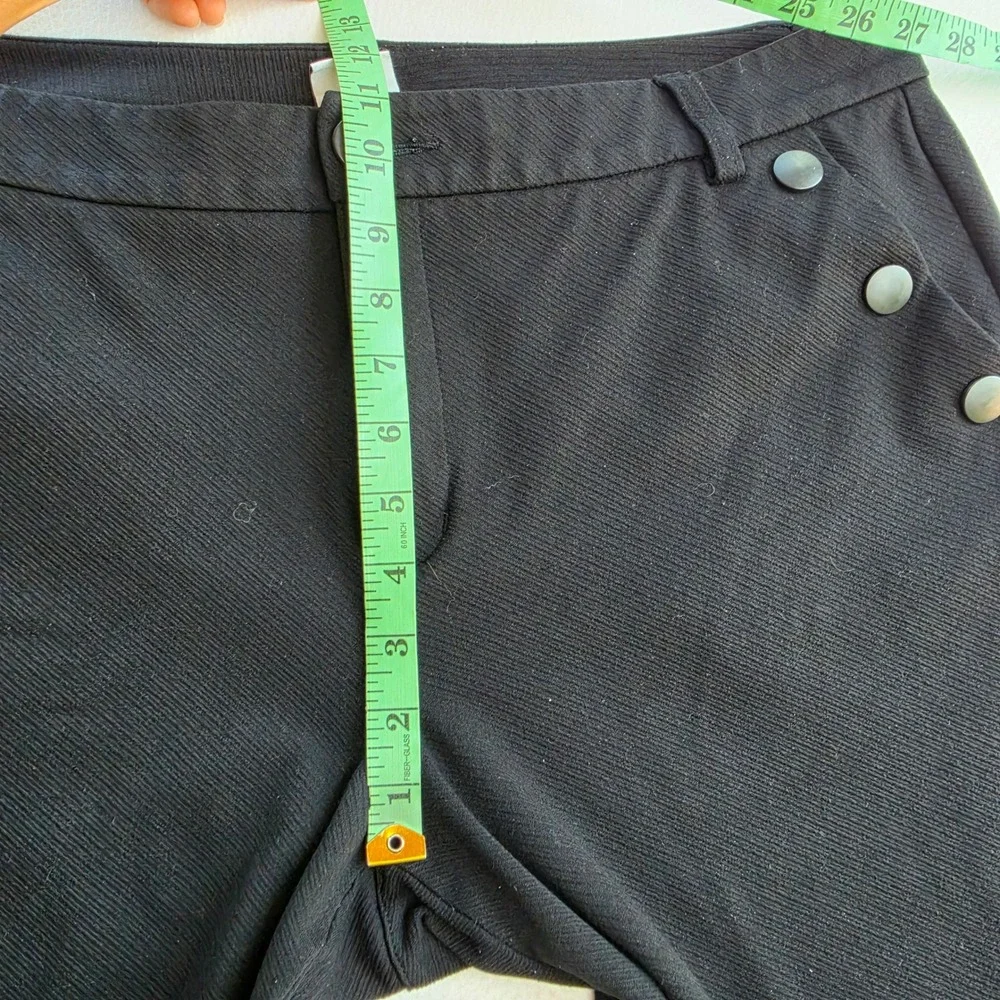 Cabi Maestro Ankle Pants Black Trousers Style 3922 Snap Button Detail Womens 16